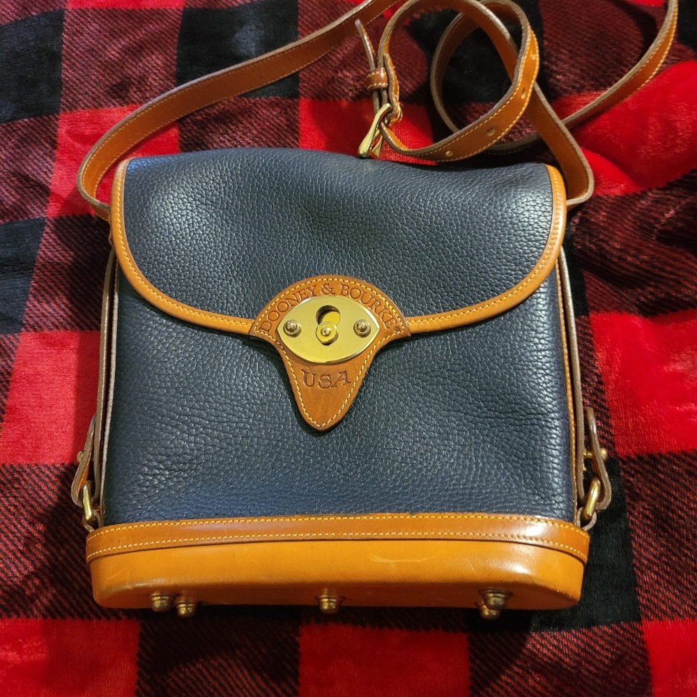 Vintage Doony and Bourke crossbody navy blue/brown